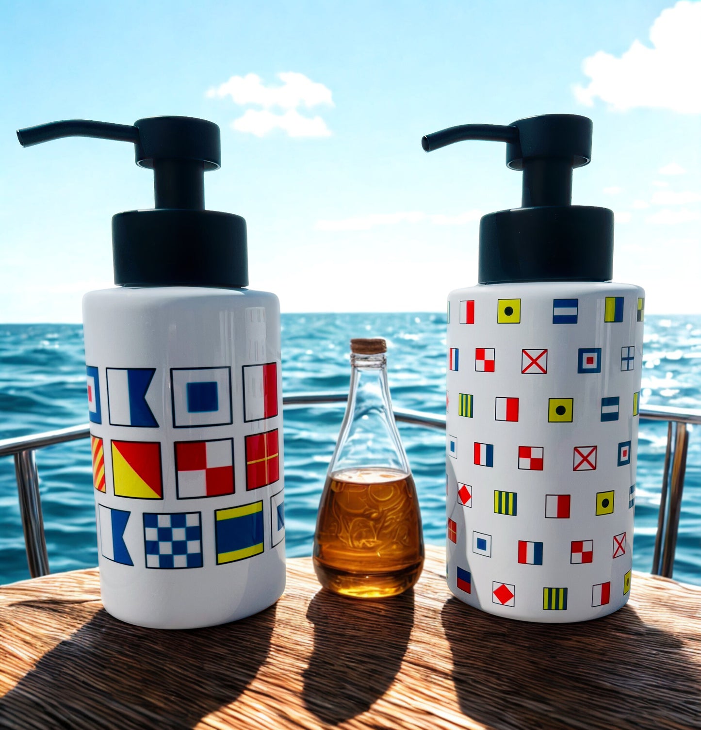 'Wash Your Hands' Nautical Flag Soap Dispenser