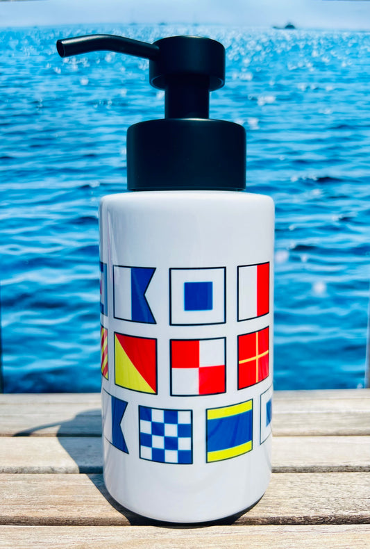 'Wash Your Hands' Nautical Flag Soap Dispenser
