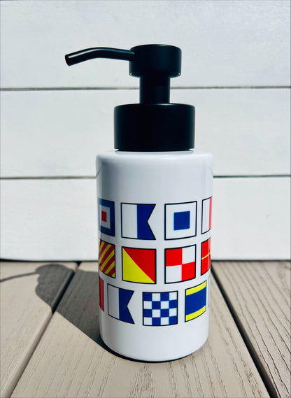 'Wash Your Hands' Nautical Flag Soap Dispenser