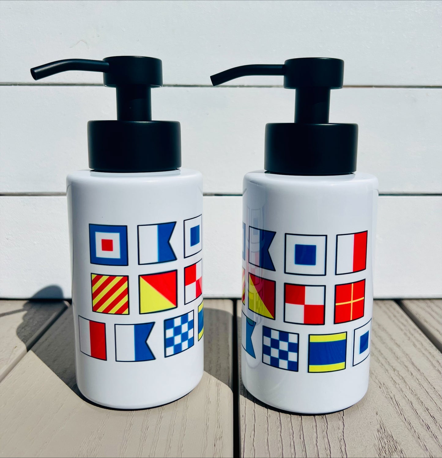 'Wash Your Hands' Nautical Flag Soap Dispenser