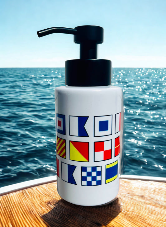 'Wash Your Hands' Nautical Flag Soap Dispenser