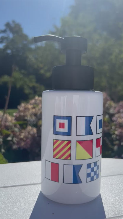 'Wash Your Hands' Nautical Flag Soap Dispenser
